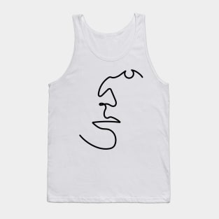 Poker Face | One Line Drawing | One Line Art | Minimal | Minimalist Tank Top